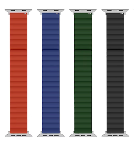 velvooband Magnetisches weiches Silikonarmband für Apple Watch verschiedene Farben