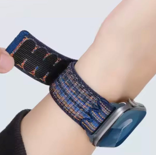 velvooband Nylon Sportloop Armband mit Lasche für Apple Watch verschiedene Farben