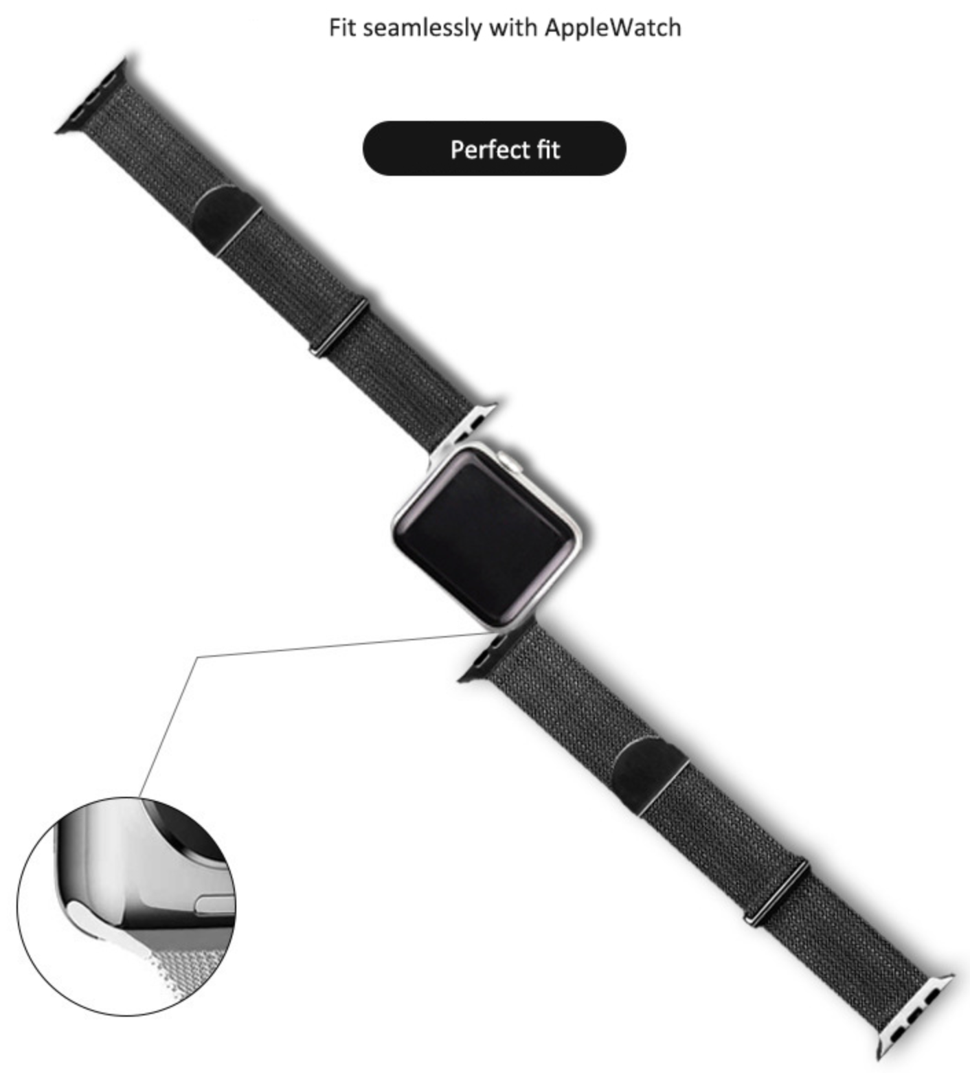 velvooband Hochwertiges Milanaise Edelstahlarmband für Apple Watch