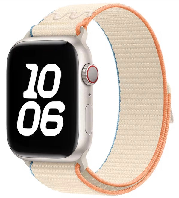velvooband Nylon Sportloop Armband mit Lasche für Apple Watch verschiedene Farben