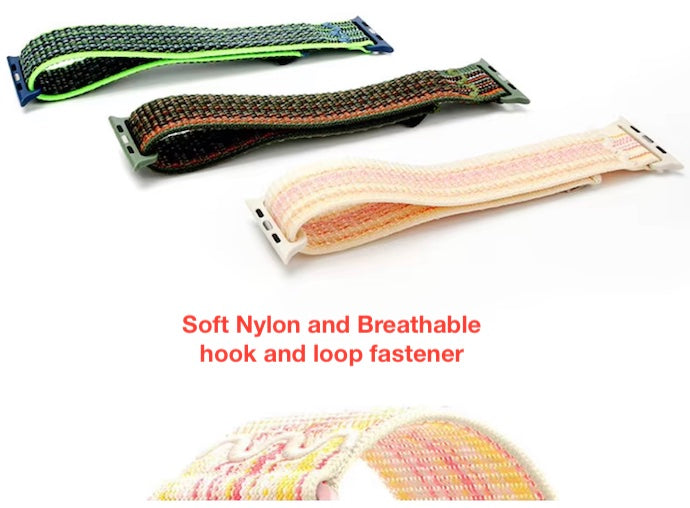 velvooband Nylon Sportloop Armband mit Lasche für Apple Watch verschiedene Farben