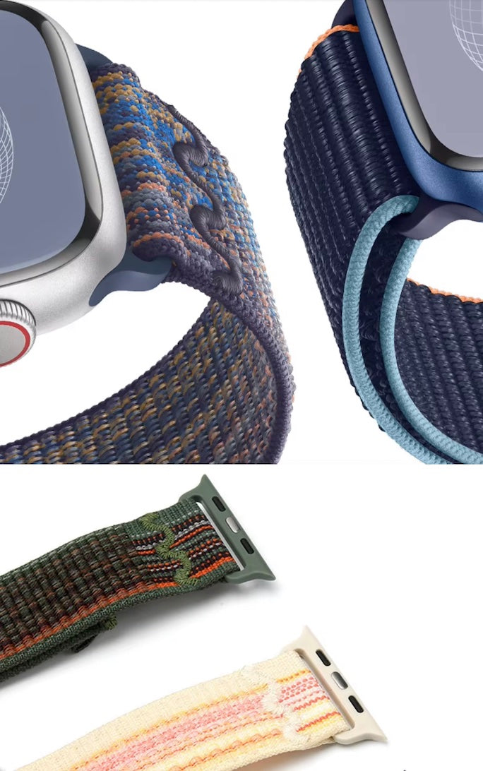 velvooband Nylon Sportloop Armband mit Lasche für Apple Watch verschiedene Farben