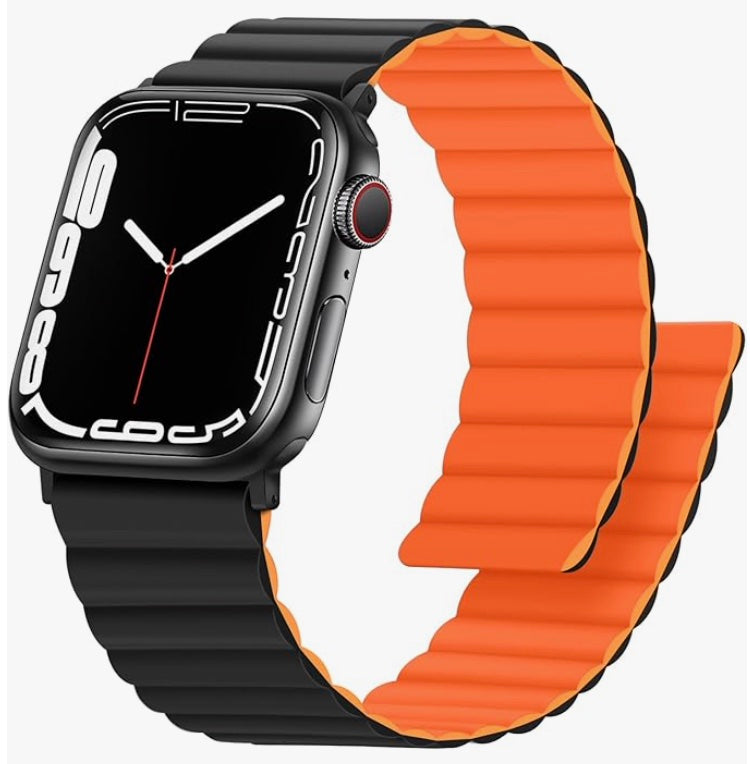 velvooband Doppelseitiges Magnetisches Weiches Silikonarmband für Apple Watch verschiedene Farben