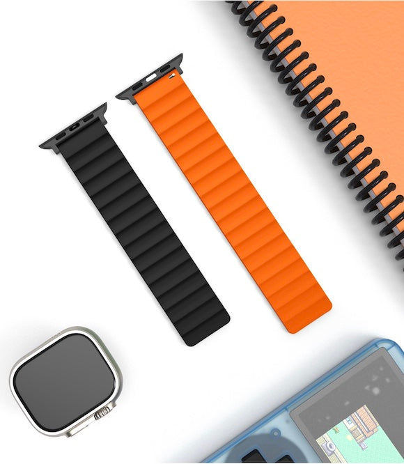 velvooband Doppelseitiges Magnetisches Weiches Silikonarmband für Apple Watch verschiedene Farben