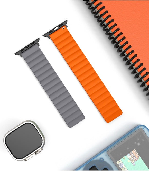 velvooband Doppelseitiges Magnetisches Weiches Silikonarmband für Apple Watch verschiedene Farben