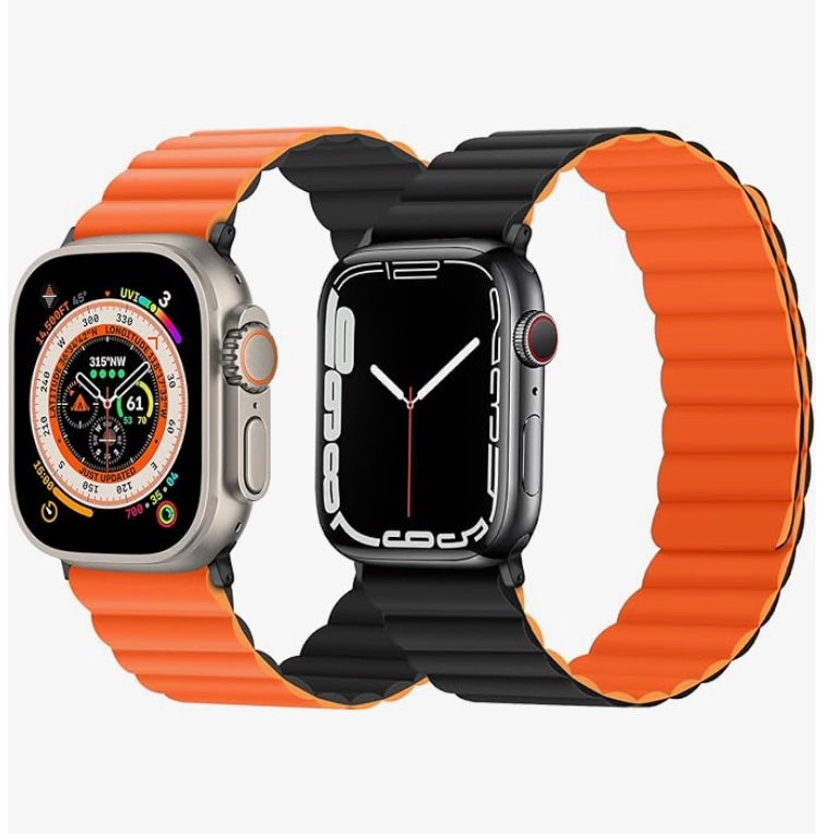 velvooband Doppelseitiges Magnetisches Weiches Silikonarmband für Apple Watch verschiedene Farben