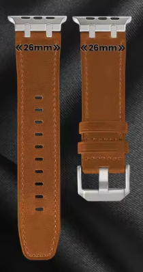 Velvoo Modern Leather Strap, Echtlederband für Apple Watch 42/44/45/49mm | mit schwarzem