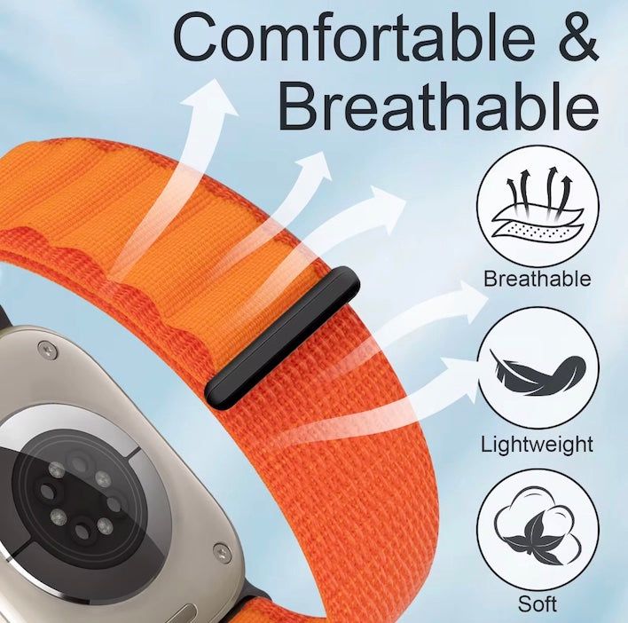 velvoo weiches Nylonarmband mit Klettverschluss für Apple Watch verschieden Farben