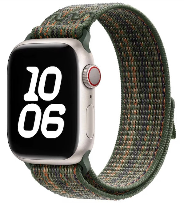 velvooband Nylon Sportloop Armband mit Lasche für Apple Watch verschiedene Farben