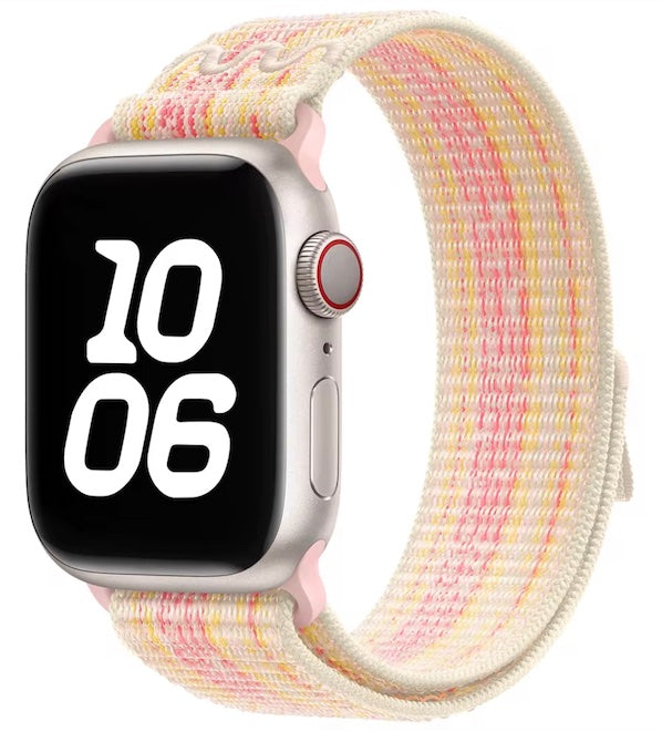 velvooband Nylon Sportloop Armband mit Lasche für Apple Watch verschiedene Farben
